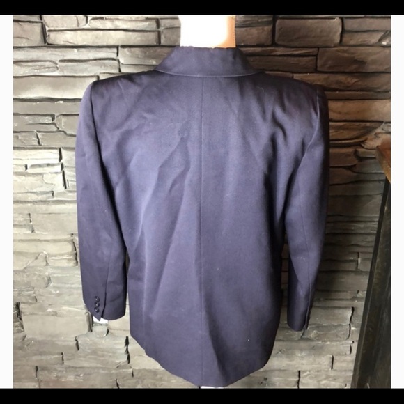 Vintage Christian Dior Navy Wool Blazer Petite 6/8 - Picture 3 of 8
